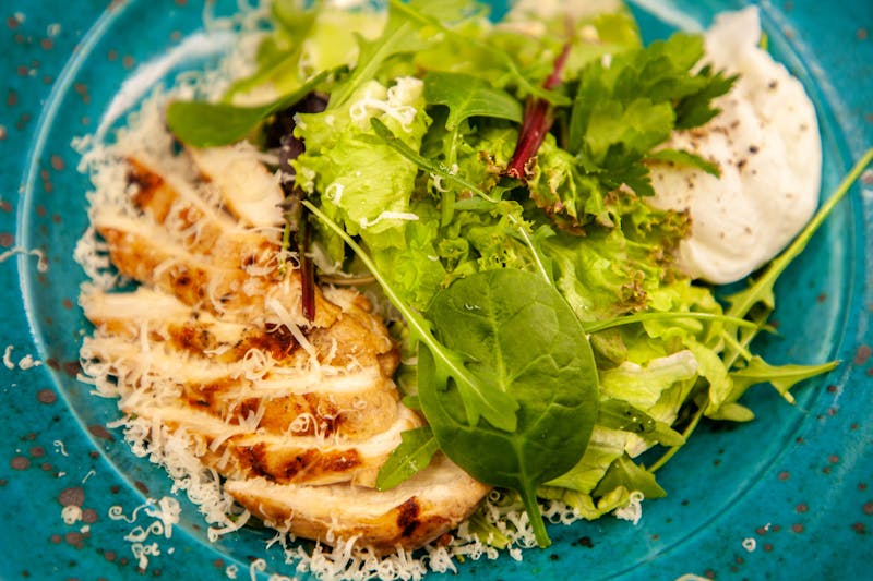 Grilled chicken tacos on a plate